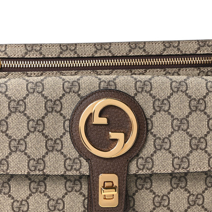 Gucci GG Supreme Monogram Textured Dollar Calfskin Blondie Belt Bag Beige Ebony New Acero 8 of 10