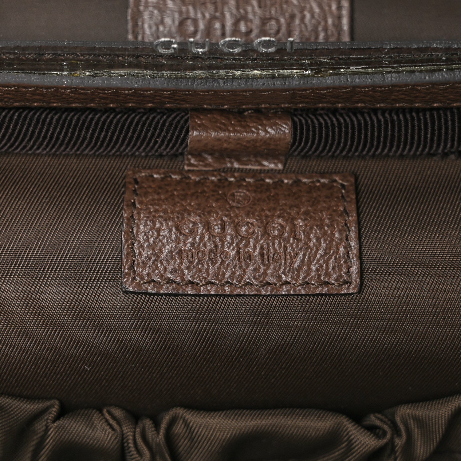 Gucci GG Supreme Monogram Textured Calfskin Web Ophidia Vanity Cosmetic Case Beige Ebony New Acero 7 of 13