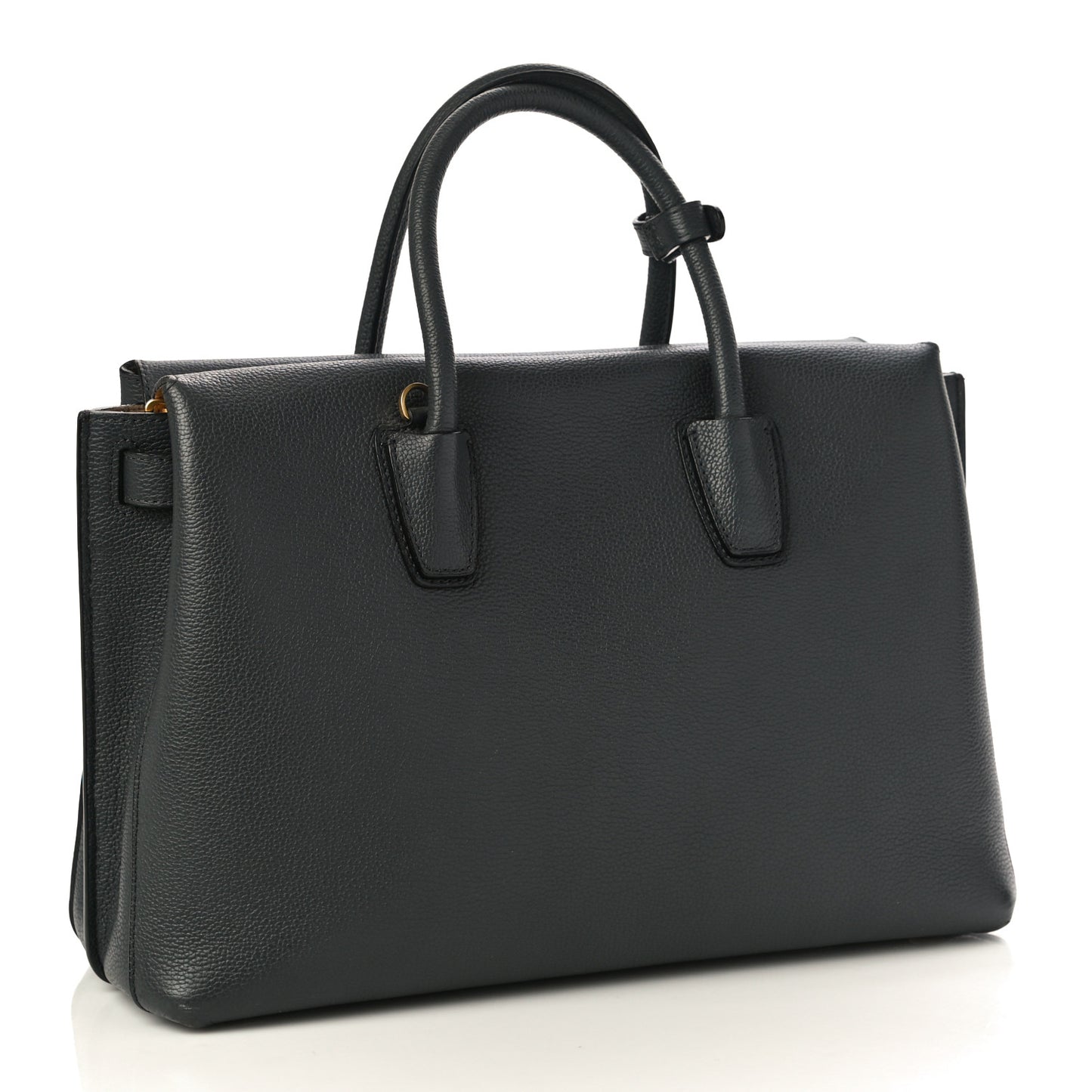 Grained Calfskin Large Milla Tote Phantom Grey