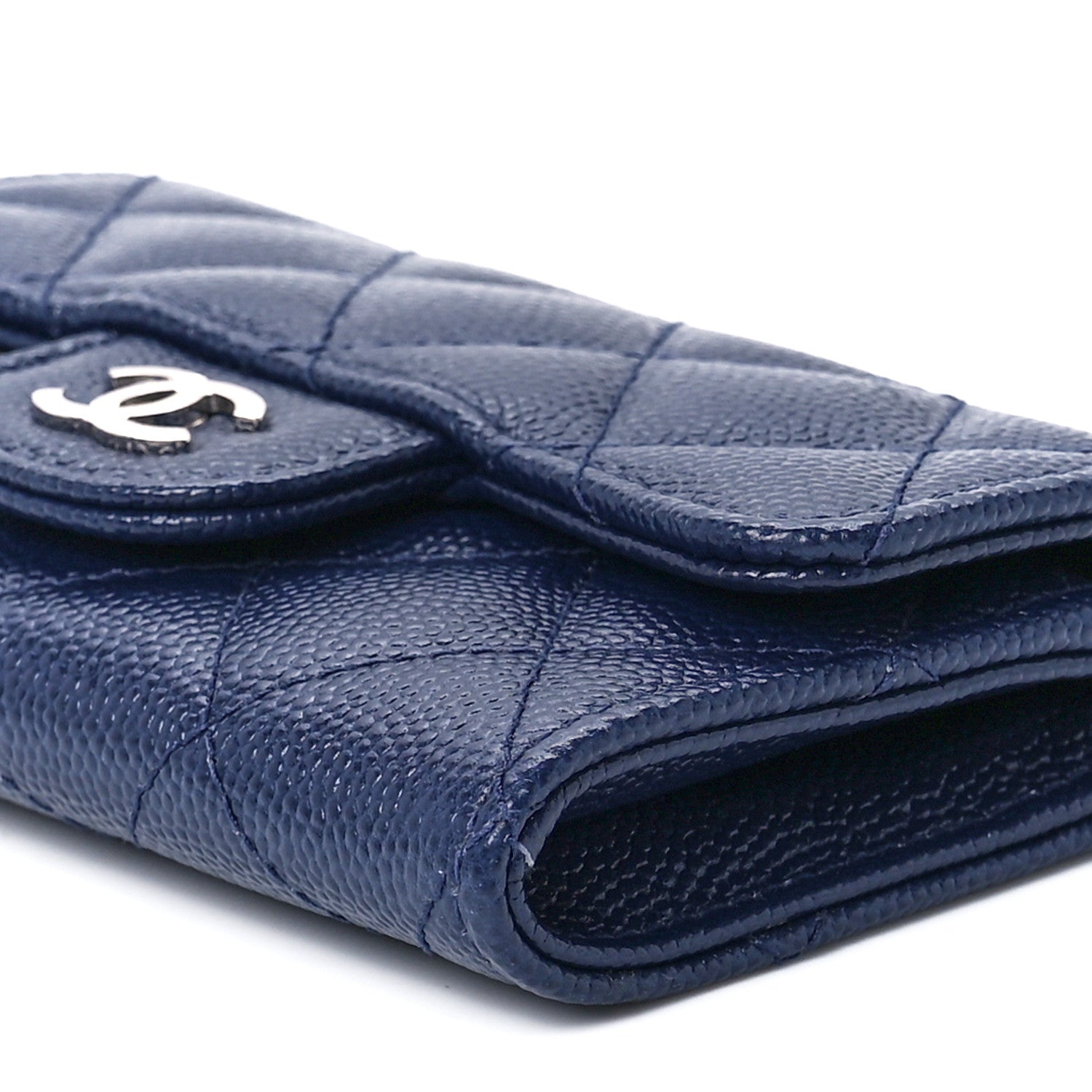 Chanel Caviar Quilted Flap Card Holder Navy Blue 10 of 11
