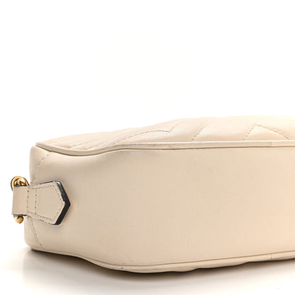 Gucci Calfskin Matelasse Mini GG Marmont Chain Shoulder Bag White 8 of 13