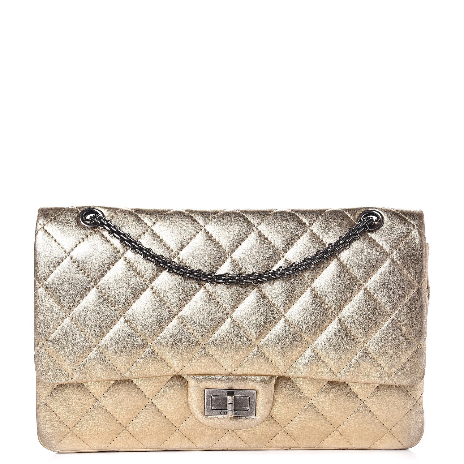 Chanel Metallic Lambskin Quilted 2.55 Reissue 227 Flap Gold 1 of 13