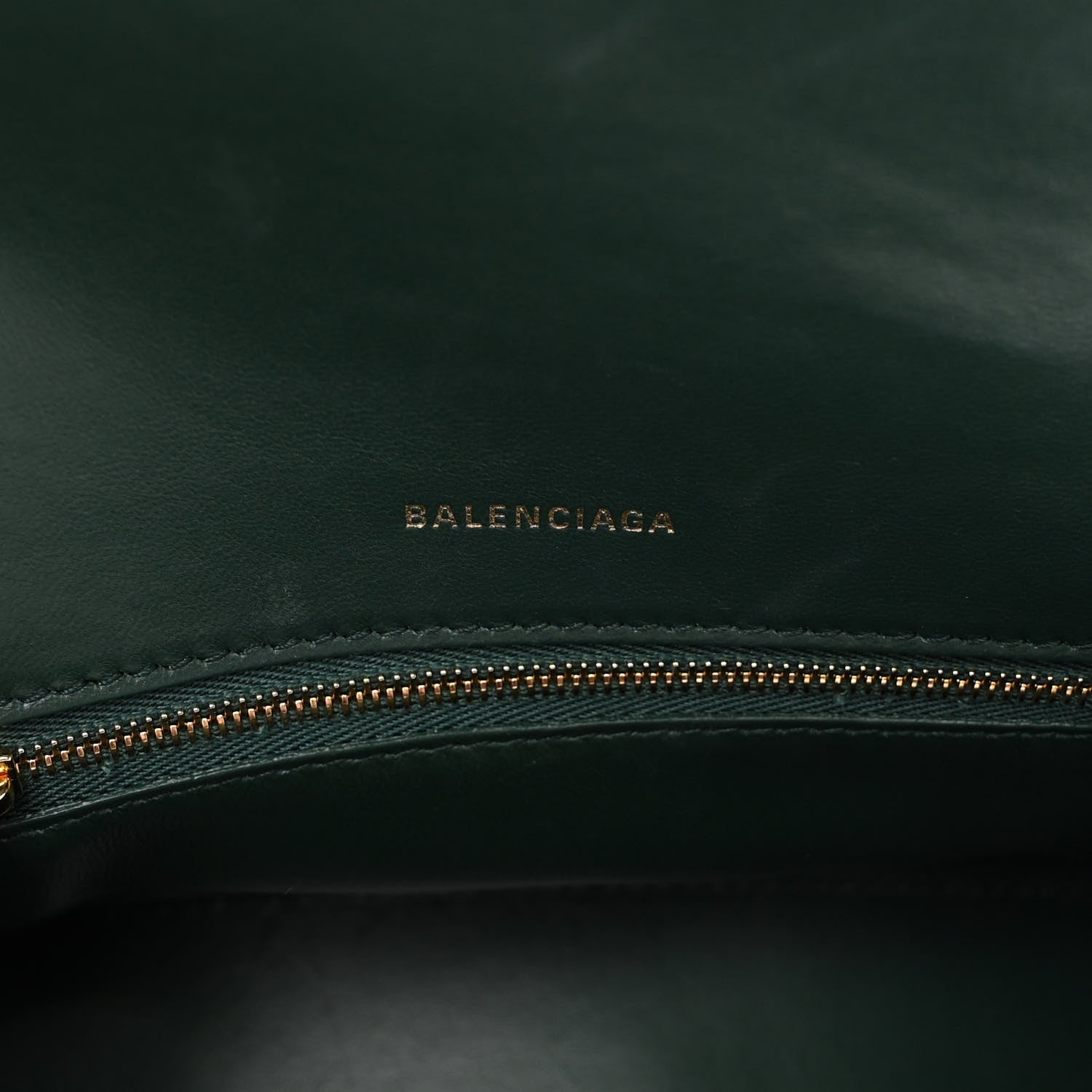 Balenciaga Shiny Calfskin Crocodile Embossed Small Hourglass Top Handle Bag Forest Green 6 of 9