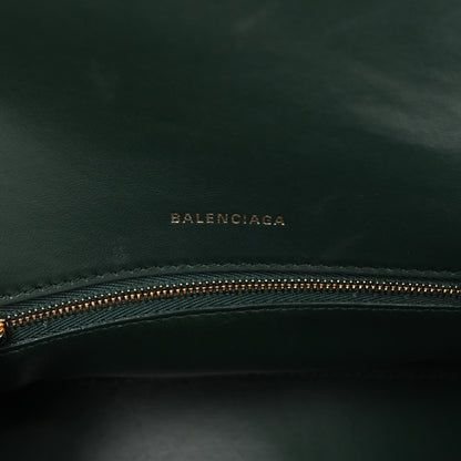 Balenciaga Shiny Calfskin Crocodile Embossed Small Hourglass Top Handle Bag Forest Green 6 of 9