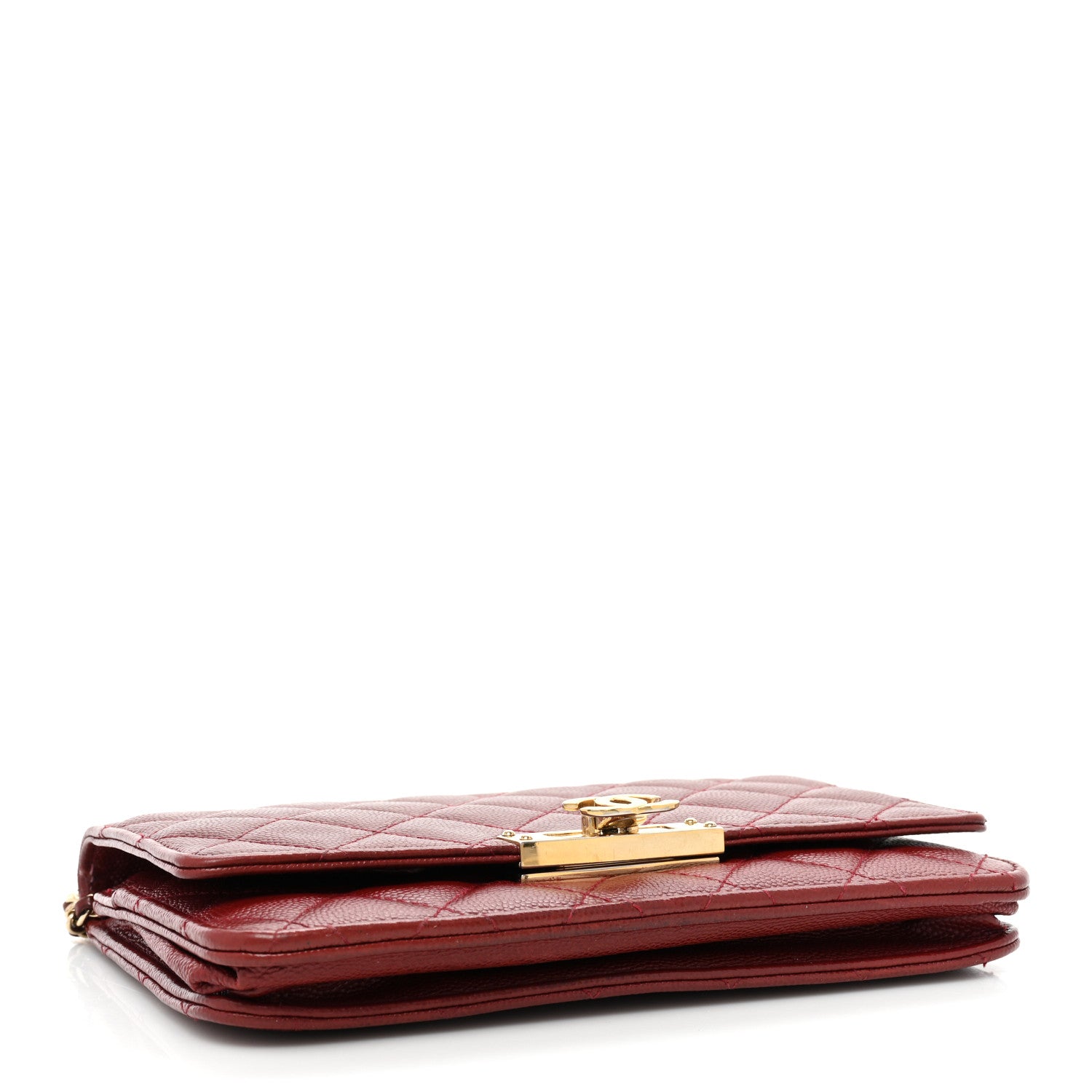 Chanel Caviar Quilted Golden Class Wallet On Chain WOC Red 4 of 17