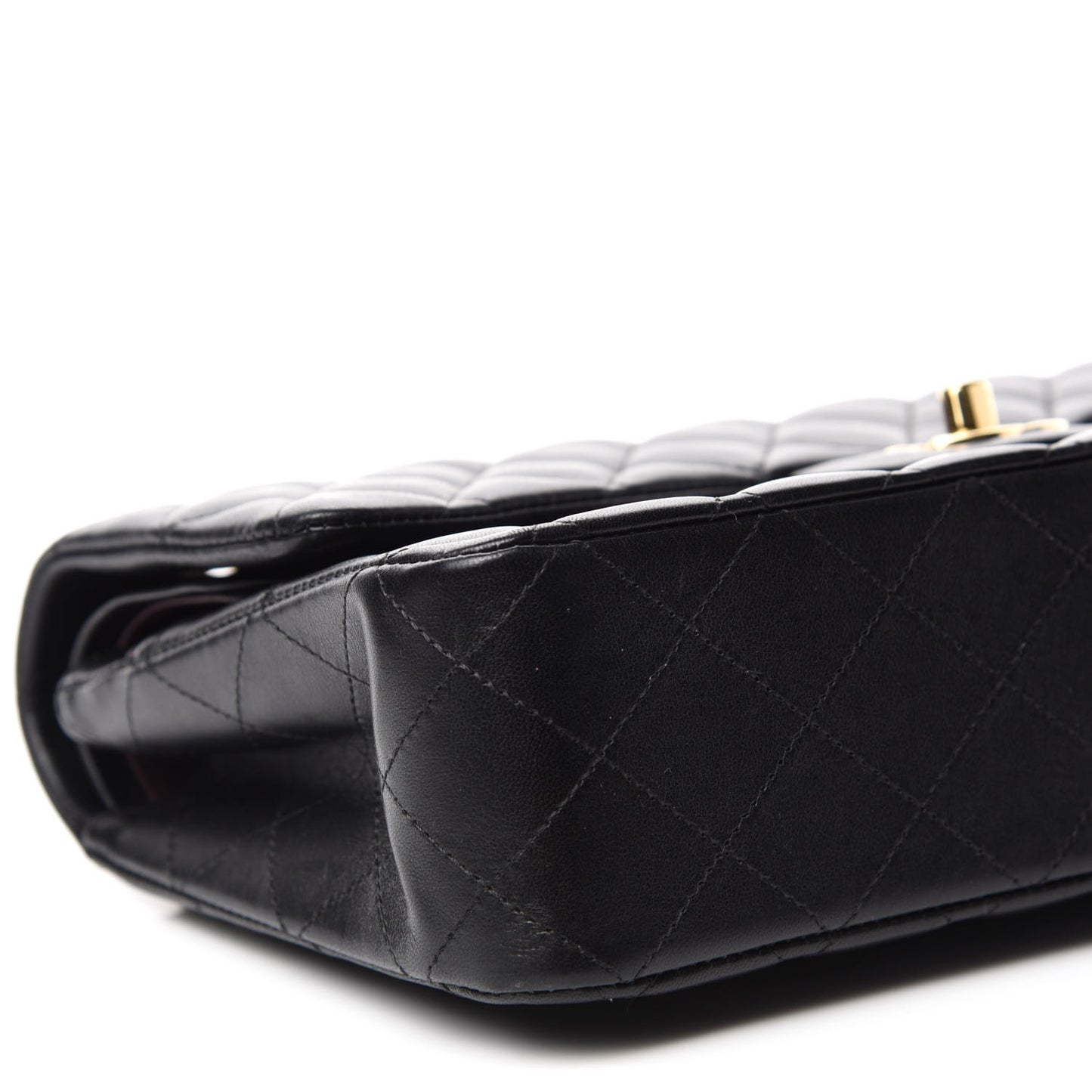 Lambskin Quilted Medium Double Flap Black