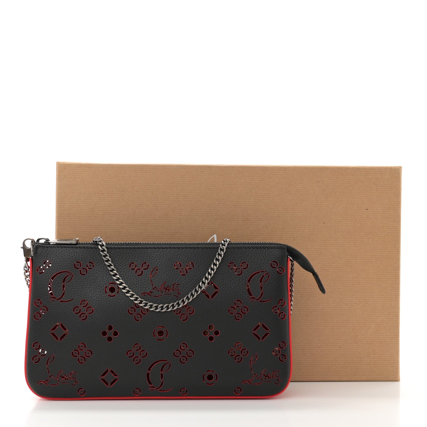 Christian Louboutin Calfskin Loubinthesky Perforated Shoulder Bag Black 10 of 10
