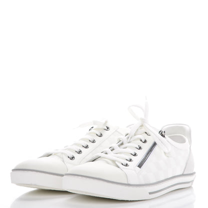 Louis Vuitton Calfskin Suede Damier Aventure Zip Up Sneaker 9.5 White 3 of 9