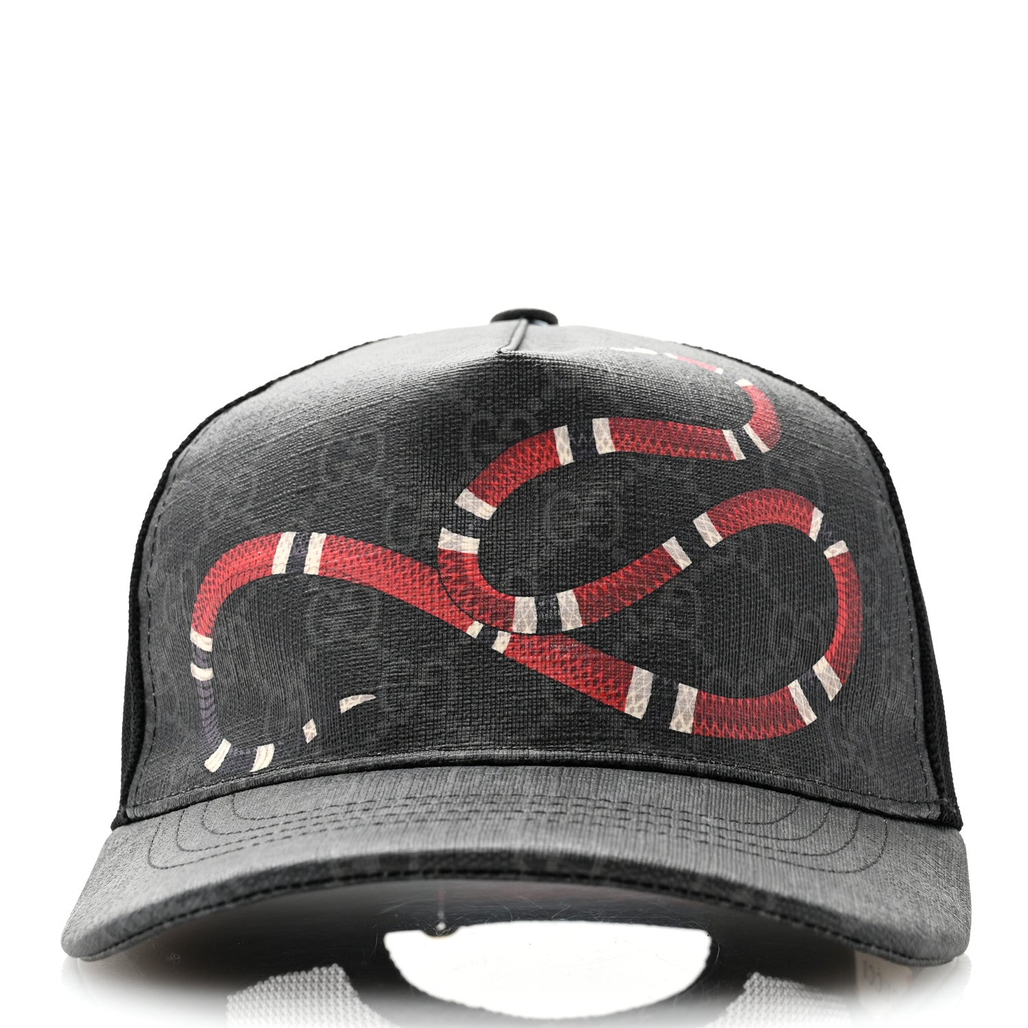 Gucci GG Supreme Monogram Kingsnake Print Baseball Hat M Black 3 of 13