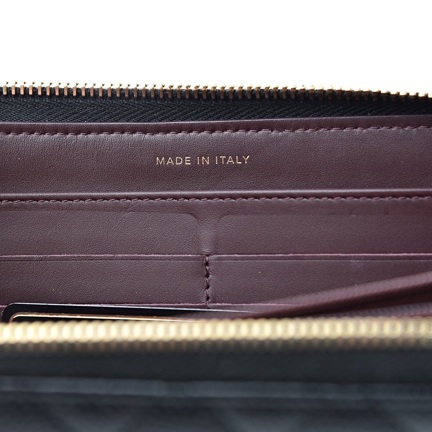 Caviar Quilted Large Gusset Zip Around Wallet Black