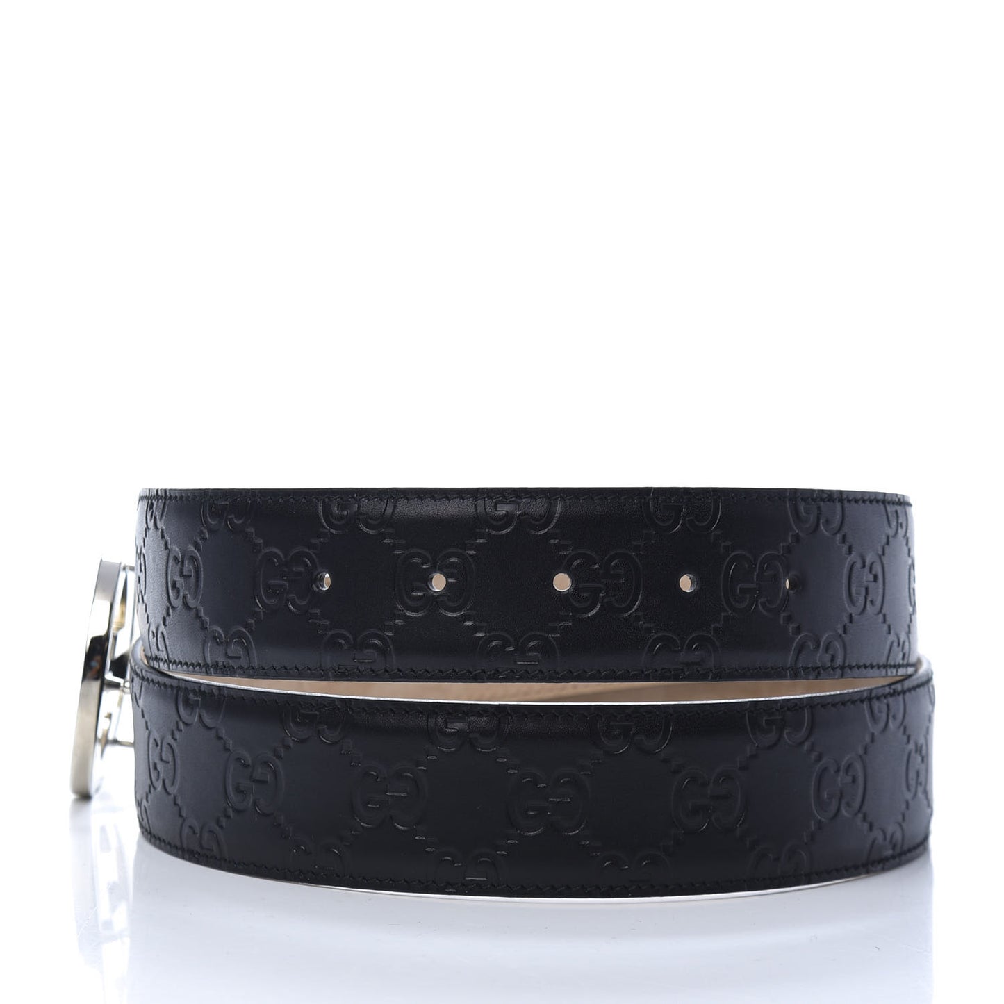 Guccissima Signature Interlocking G 40mm Belt 95 38 Black