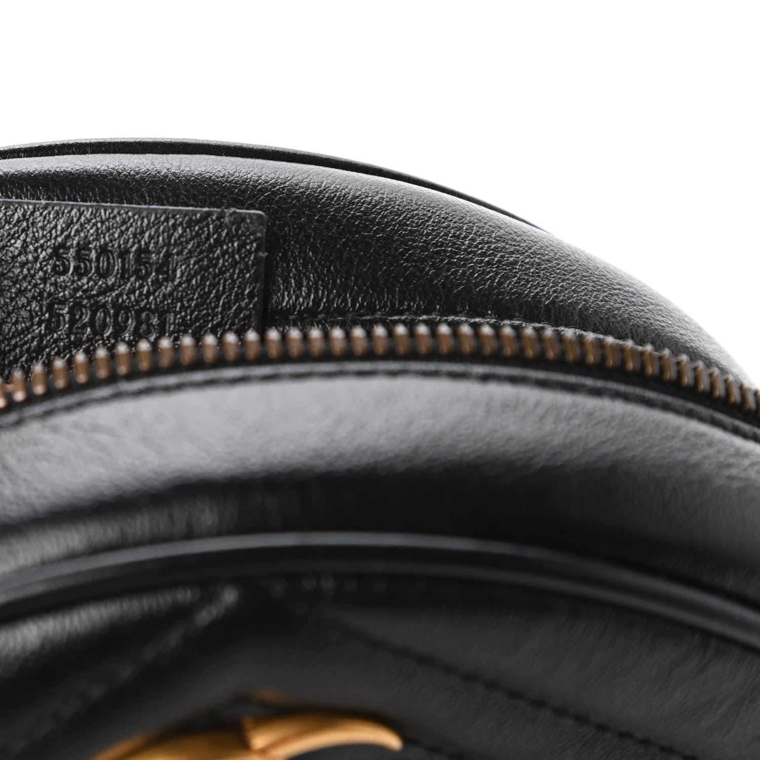 Gucci Azalea Calfskin Matelasse Heart Mini GG Marmont Round Shoulder Bag Black 9 of 10