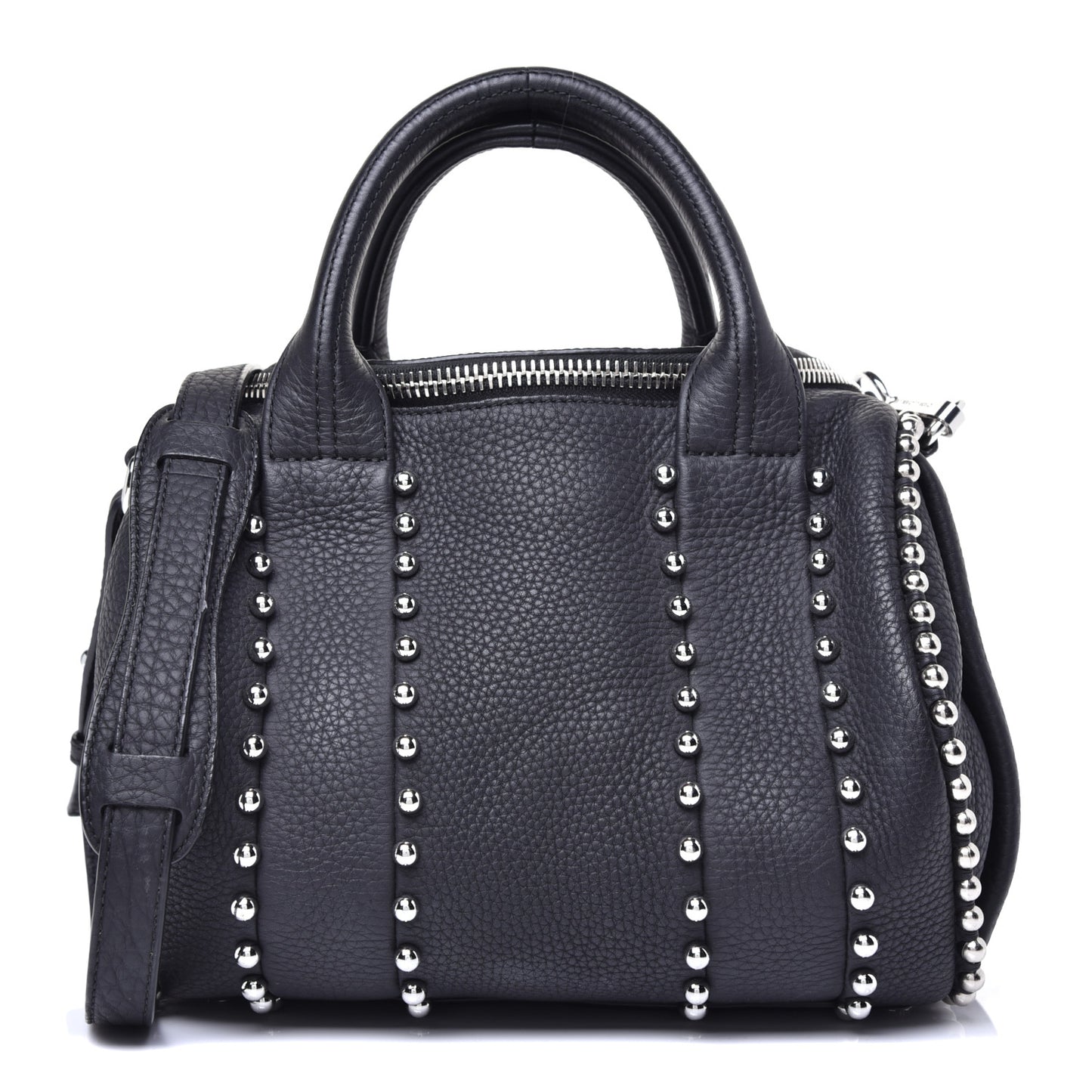 Calfskin Studded Rockie Matte Black Rhodium Hardware