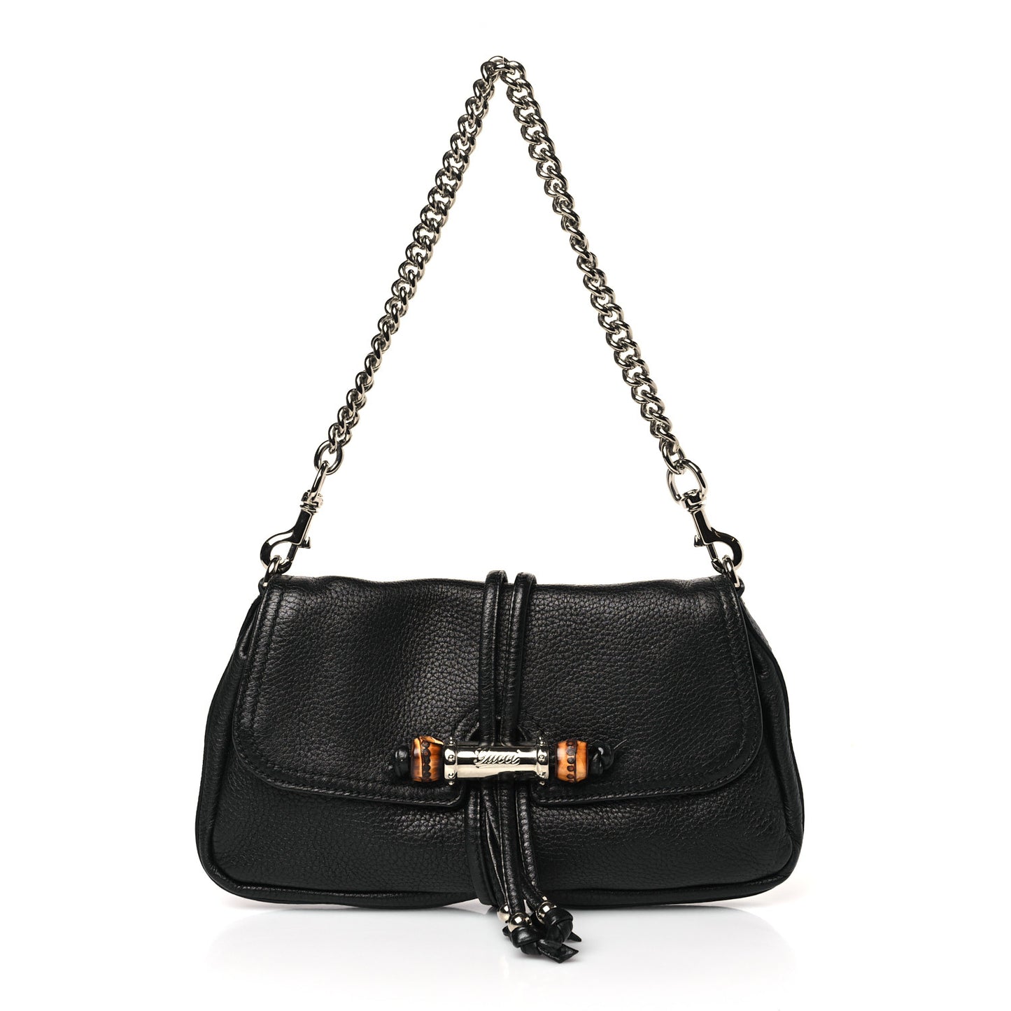Calfskin Bamboo Croisette Evening Bag Black