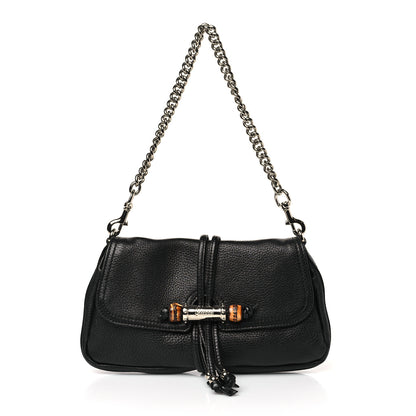 Gucci Calfskin Bamboo Croisette Evening Bag Black 1 of 9