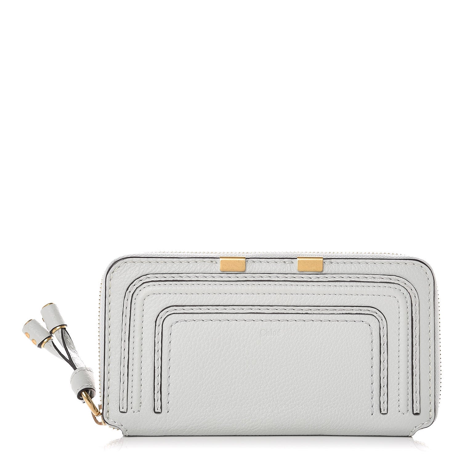 Chloe Calfskin Marcie Long Zip Around Wallet Airy Grey 1 of 9
