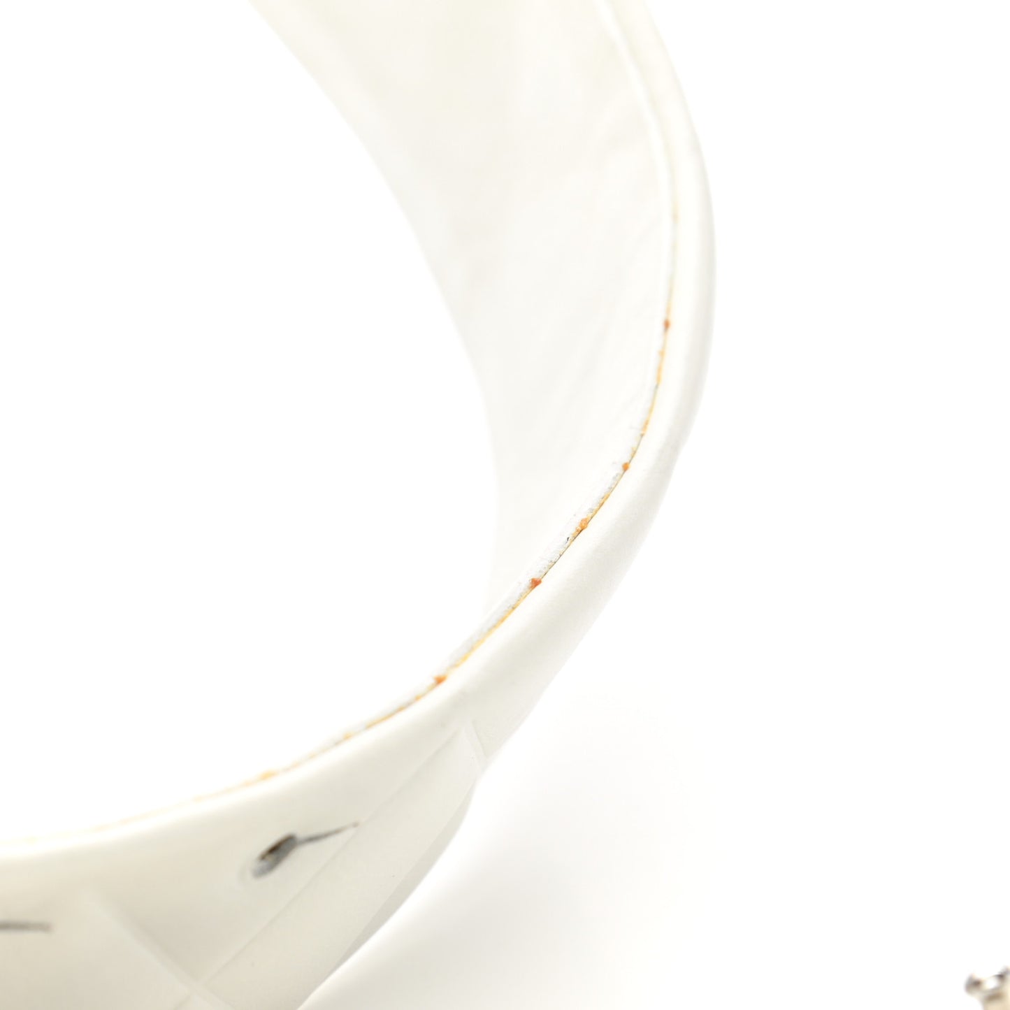 Lambskin Quilted CC Belt 70 28 White
