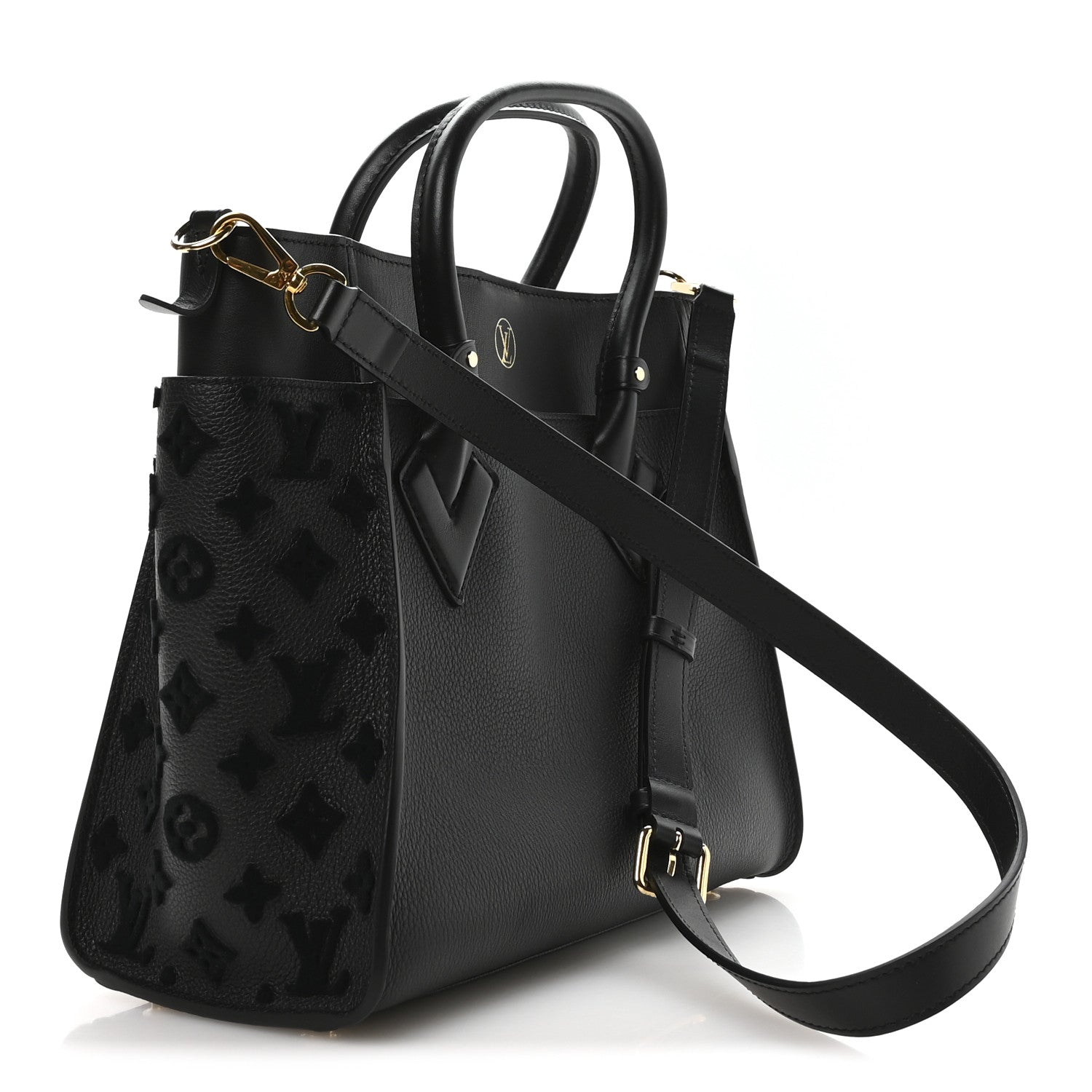 Louis Vuitton Calfskin Monogram Tufting On My Side Black 3 of 10