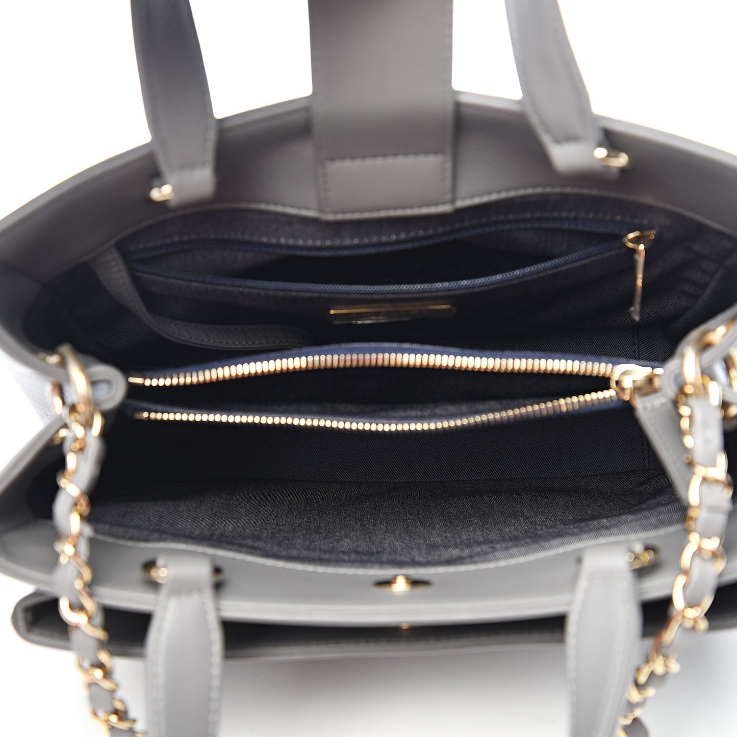 Lambskin Small CC Mania Shoulder Bag Grey