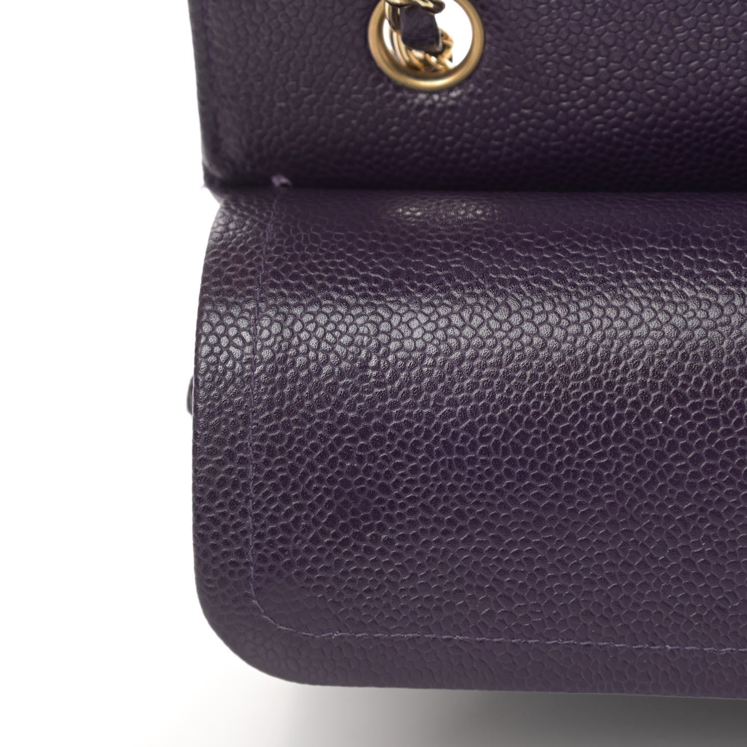 Chanel Caviar Quilted Medium Double Flap Dark Purple 15 of 16