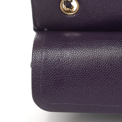 Chanel Caviar Quilted Medium Double Flap Dark Purple 15 of 16