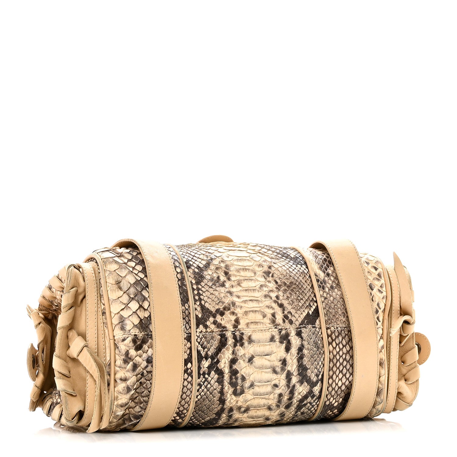 Chloe Snakeskin Silverado Shoulder Bag Beige 4 of 11