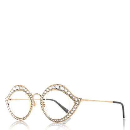 Gucci Metal Crystal Cat Eye Glasses GG4287/S Gold 1 of 7