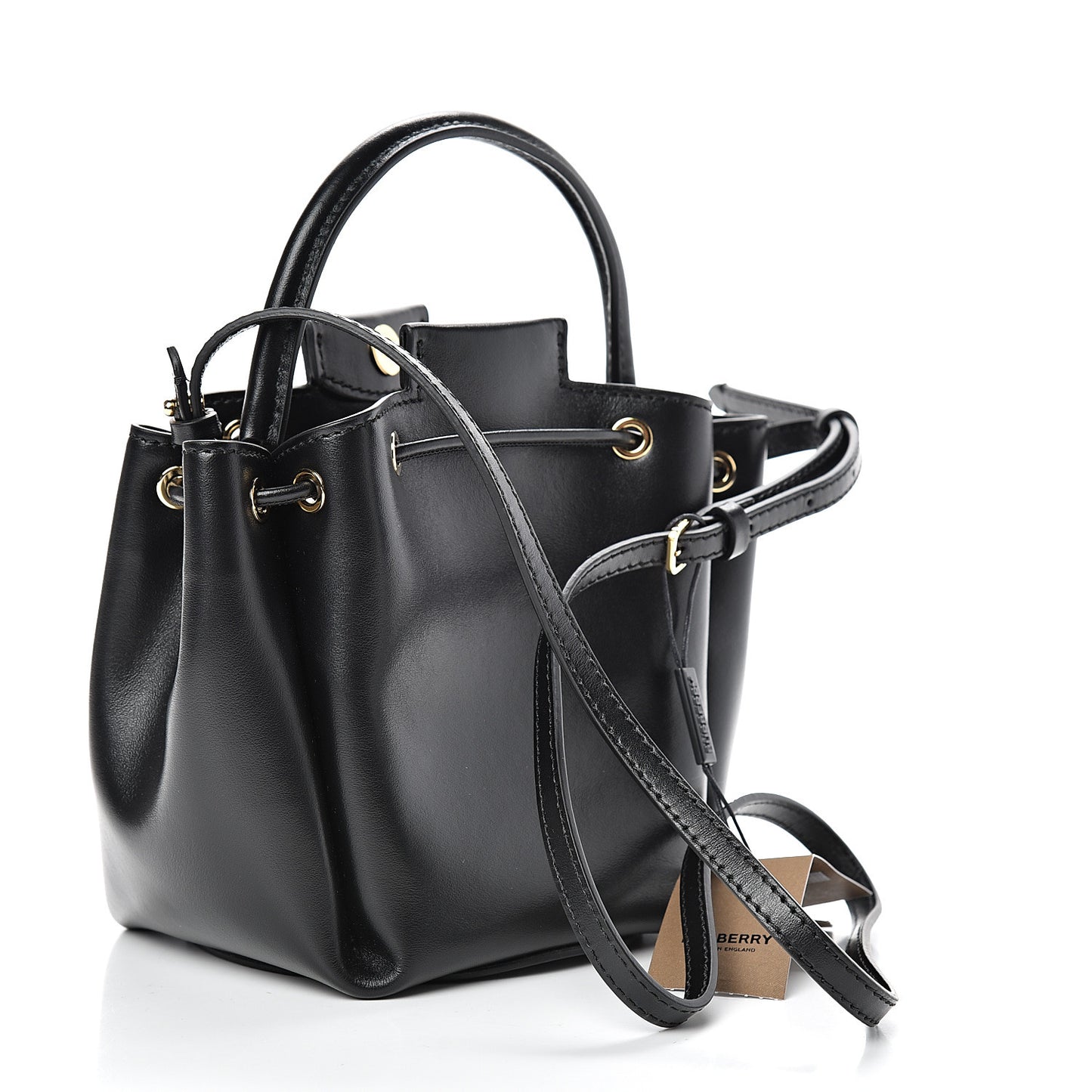 Calfskin Monogram Motif TB Bucket Black