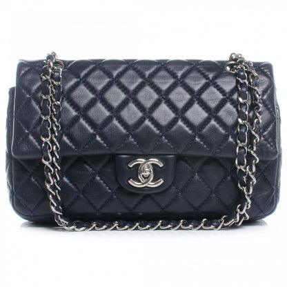 Chanel Lambskin Medium Double Flap Navy 1 of 8