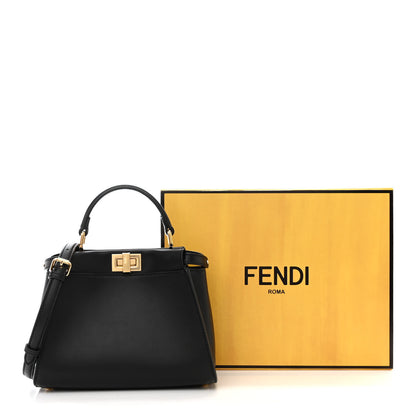 Fendi Vitello Seta Shiny Nappa Mini Peekaboo Iconic Satchel Black 12 of 12