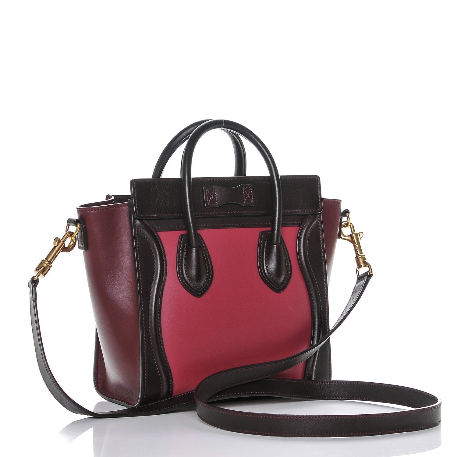 Celine Satin Calfskin Nano Tri-Color Luggage Orchid 3 of 6