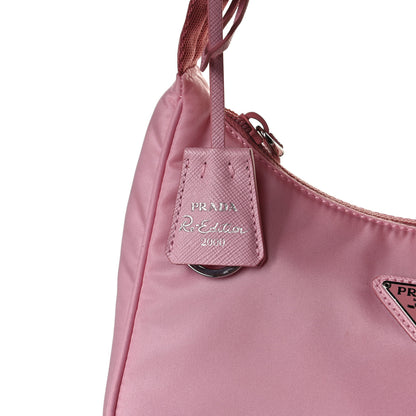 Prada Tessuto Nylon Saffiano Mini Re-Edition 2000 Bag Rosa 13 of 15