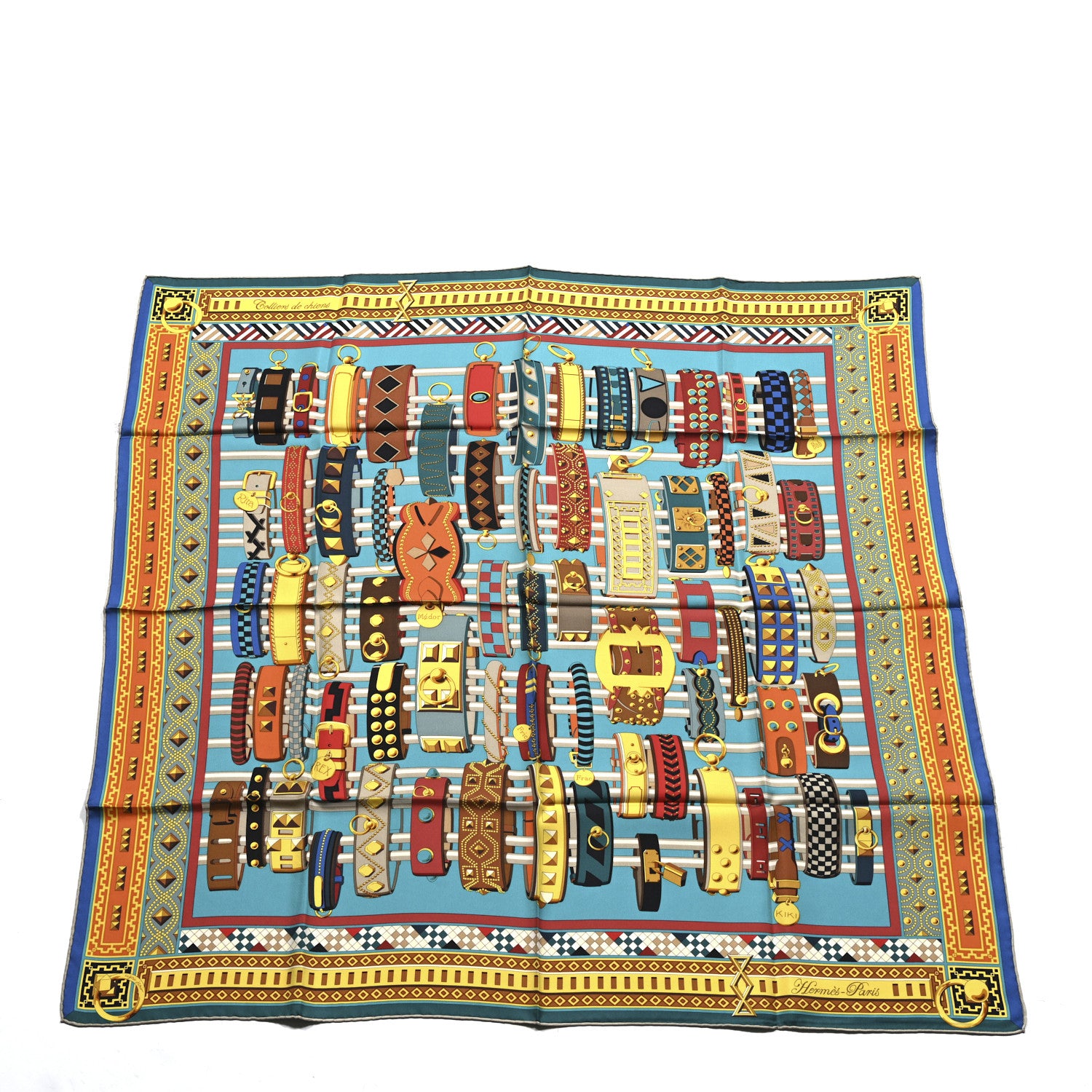 Hermes Silk Colliers de Chiens Scarf 90 1 of 5