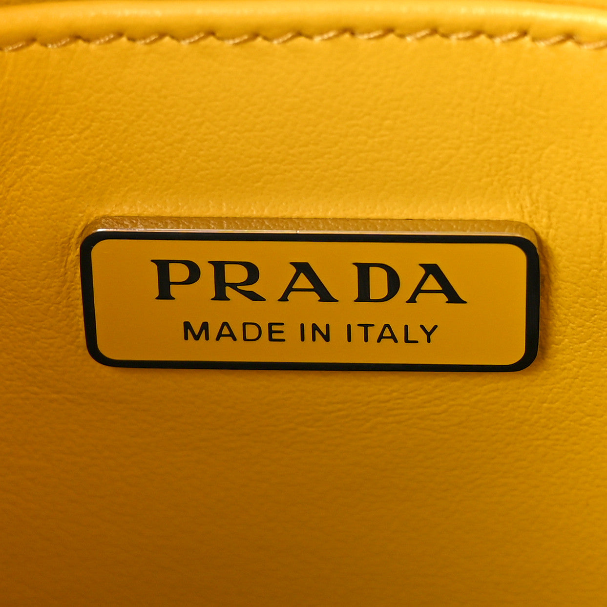 Prada Soft Calfskin Triangle Logo Embossed Small Double Handle Crossbody Tote Sole 6 of 9