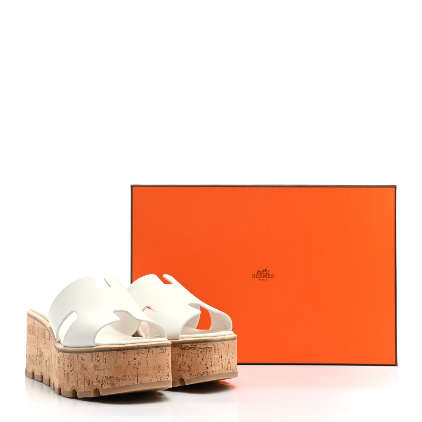 Calfskin Cork Eze 30 Sandals 37 White