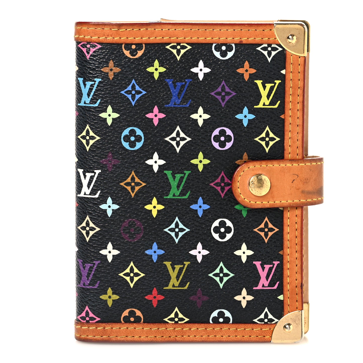 Monogram Multicolor Small Ring Agenda Cover Black