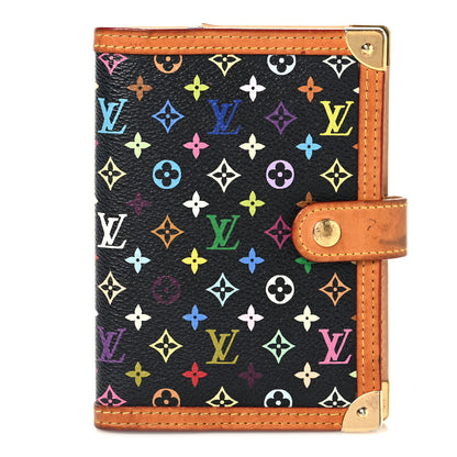 Louis Vuitton Monogram Multicolor Small Ring Agenda Cover Black 1 of 7