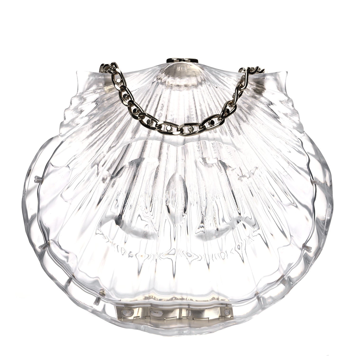 Chanel Plexiglass Evening On The Beach Shell Clutch Clear 1 of 9