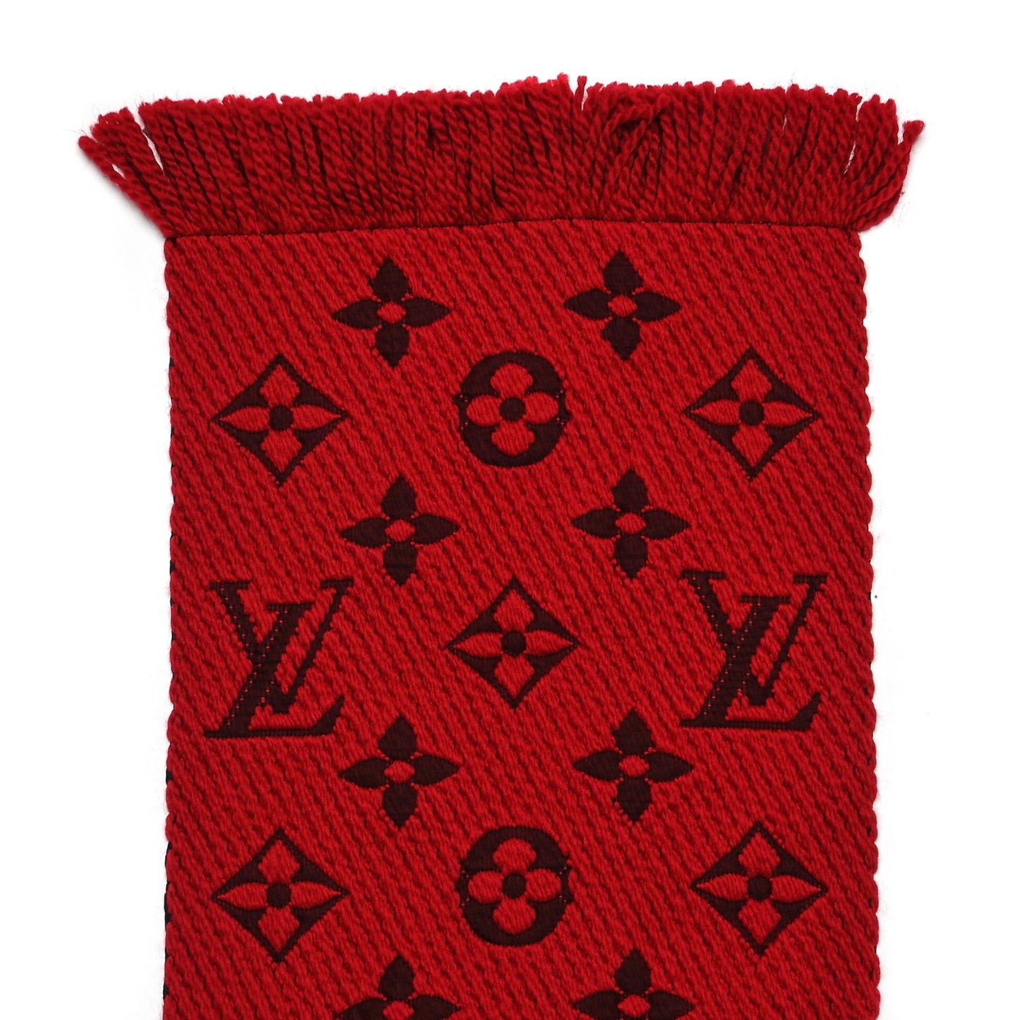 Wool Silk Logomania Scarf Rubis