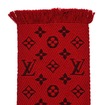 Louis Vuitton Wool Silk Logomania Scarf Rubis 7 of 8