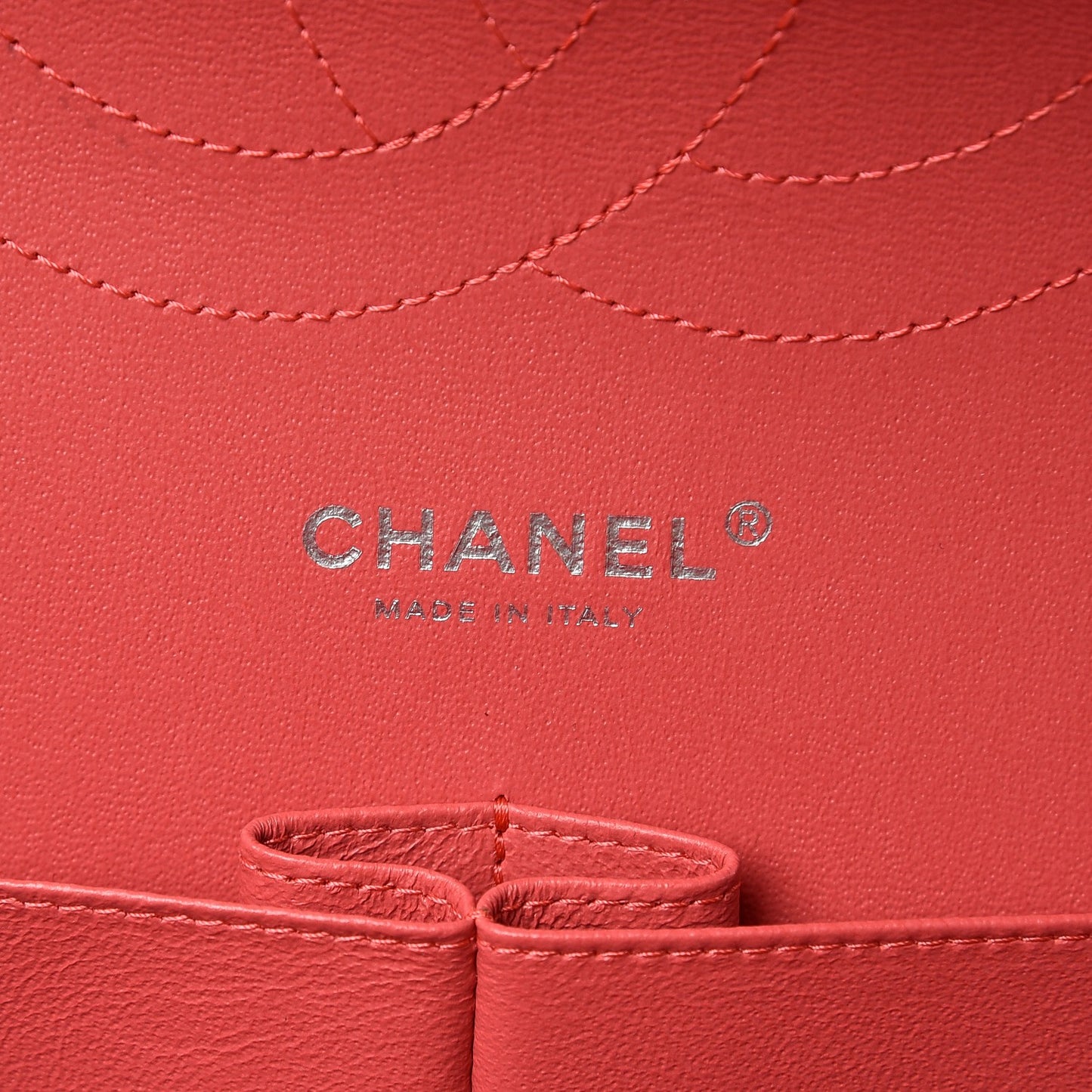 Caviar Quilted Jumbo Double Flap Light Red