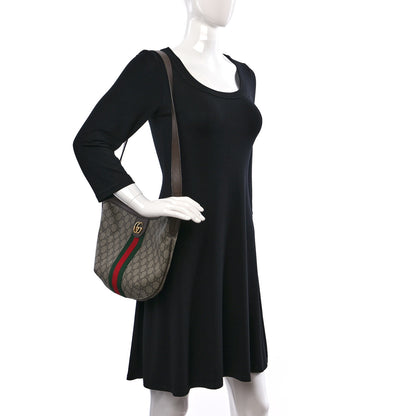 Gucci GG Supreme Monogram Web Small Ophidia Half Moon Hobo Brown 3 of 10