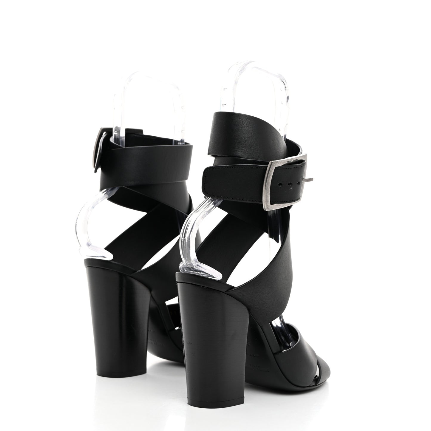 Calfskin Oak 100 Mule Sandals 37 Black