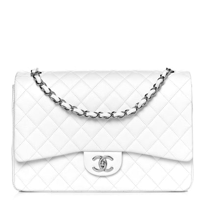 Chanel Caviar Quilted Maxi Double Flap White 1 of 11
