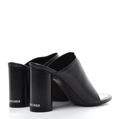 Balenciaga Shiny Sheepskin Oval 90mm Sandals 38.5 Black 4 of 11