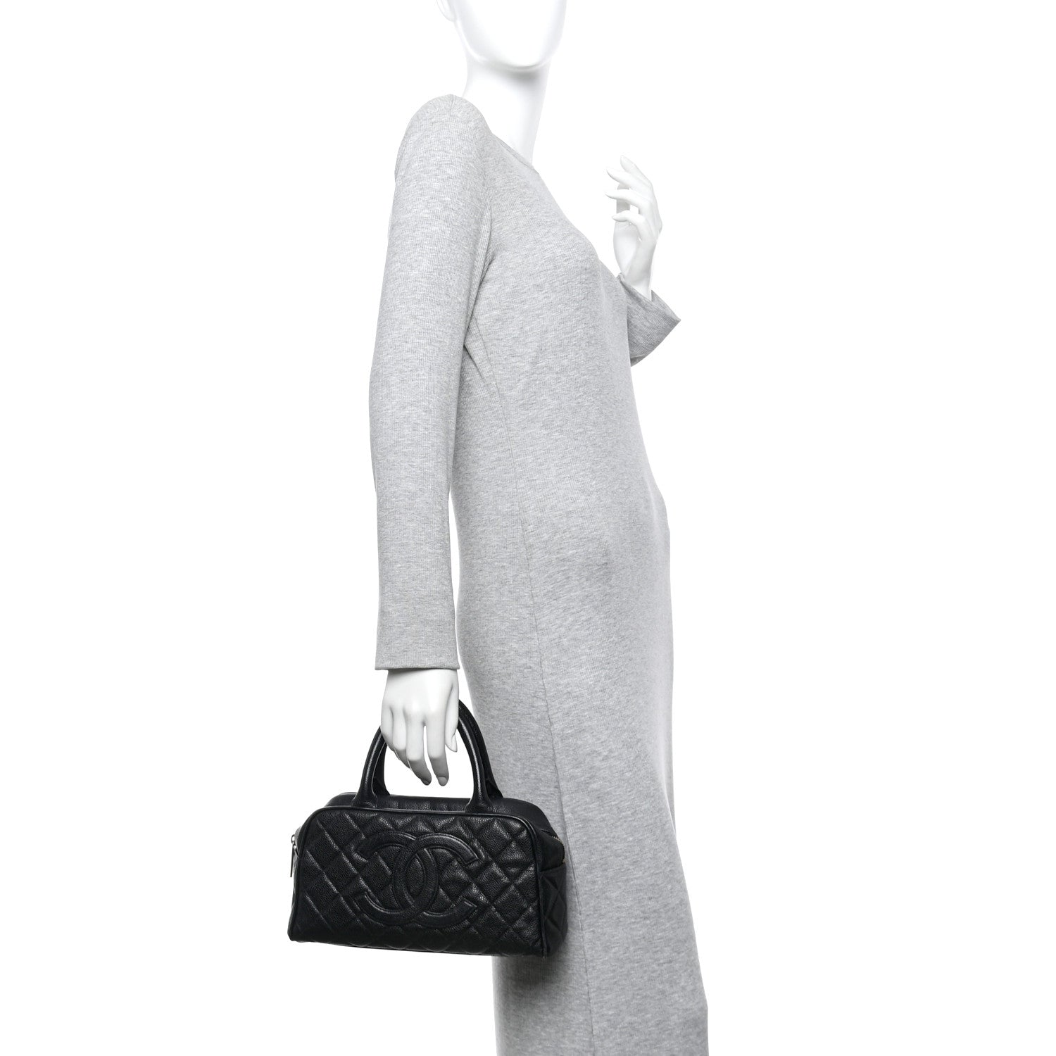 Chanel Caviar Quilted Small Bowler Black 2 of 13