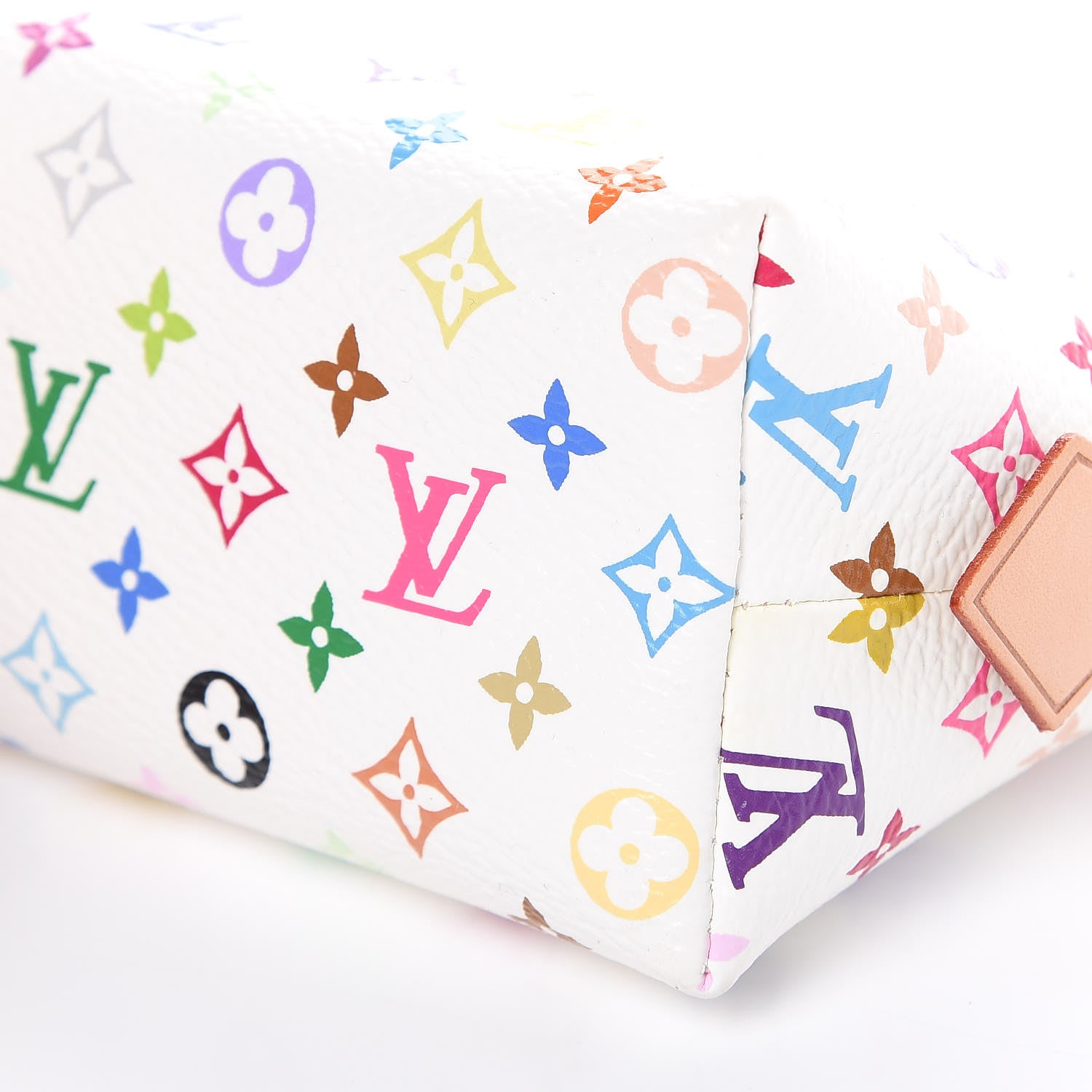 Louis Vuitton Monogram Multicolor Cosmetic Pouch White Litchi 8 of 10