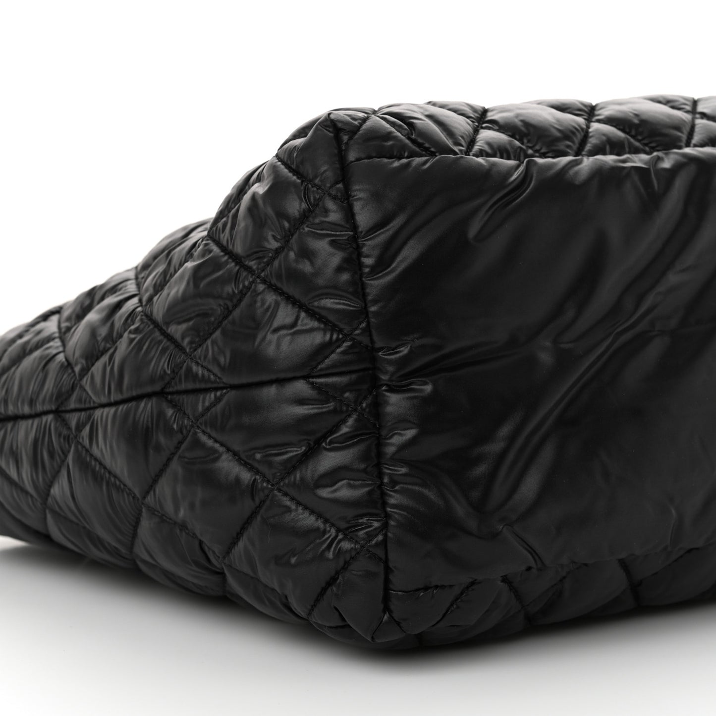Nylon Quilted Small Coco Cocoon Tote Black