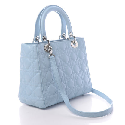 Christian Dior Lambskin Cannage Medium Lady Dior Light Blue 3 of 10