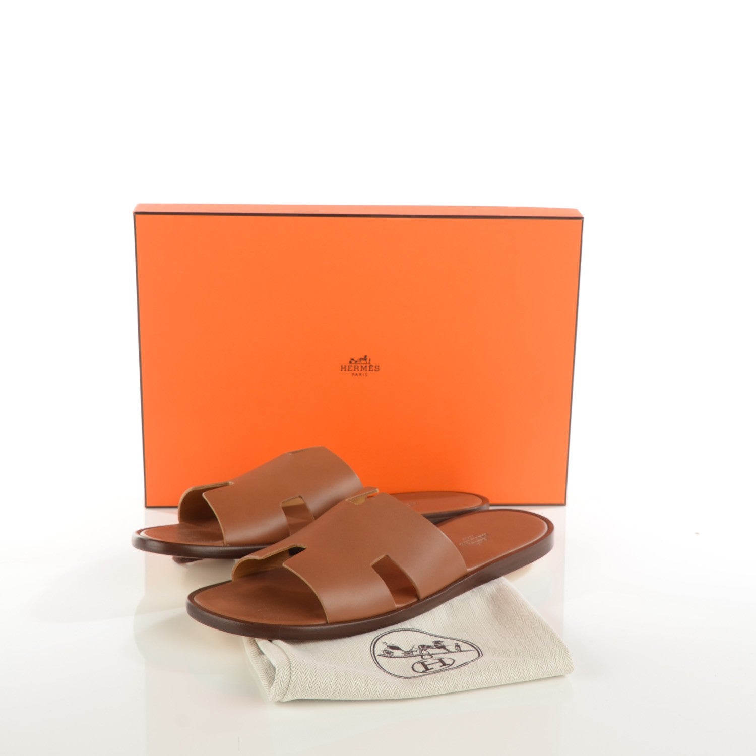 Hermes Calfskin Izmir Mens Sandals 43.5 Gold 6 of 7